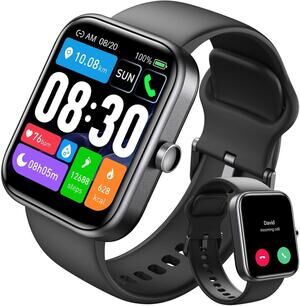 TOZO Smart Watch For Men Women For IPhone&Android, 1.83" Fitness Tracker-Black